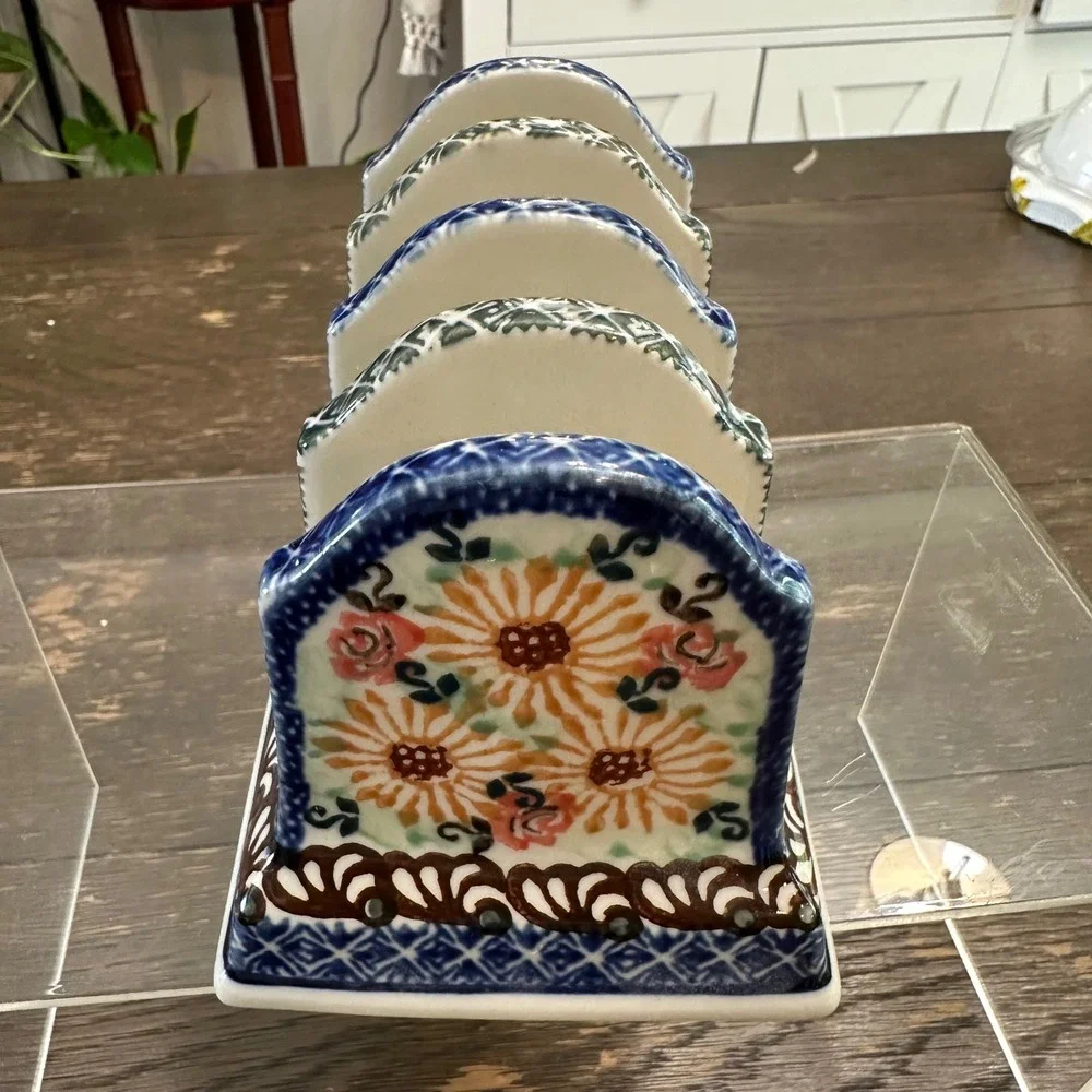 Polish Pottery Toast Holder 6